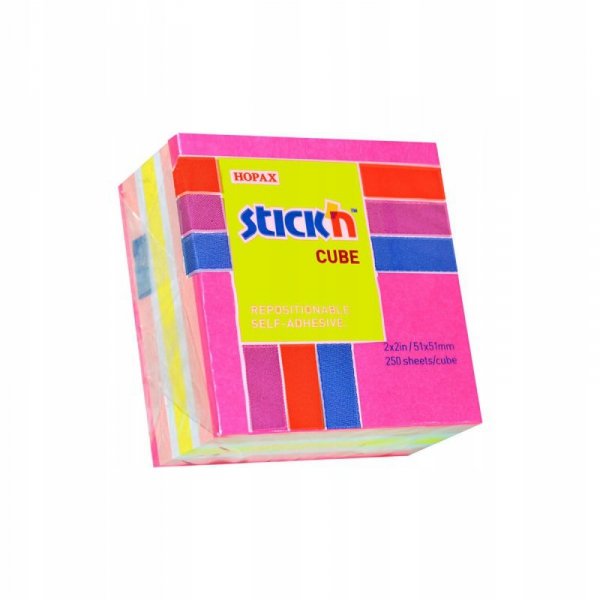 Bloczek STICK&quot;N 51x51mm różowy-mix neon i pastel 21533