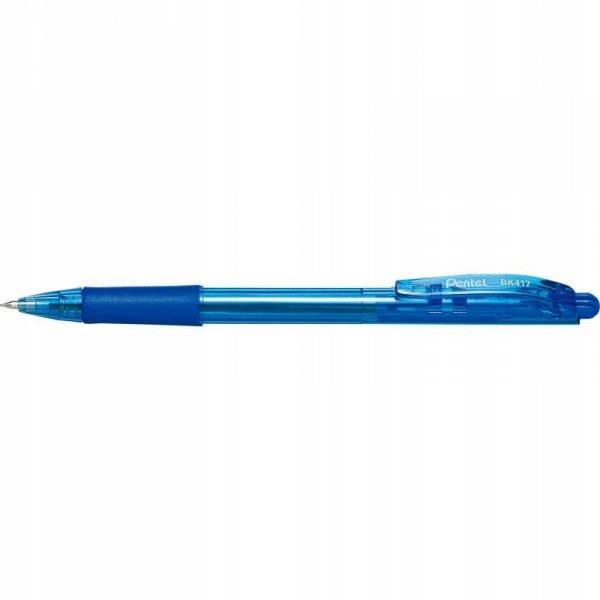 Długopis automatyczny niebieski WOW BK417/C z gumowym uchwytem ergonomiczny PENTEL
