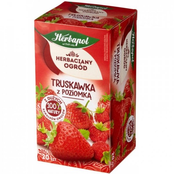 Herbata HERBAPOL owocowo-ziołowa (20 tb) truskawka z poziomką 50g HERBACIANY OGRÓD