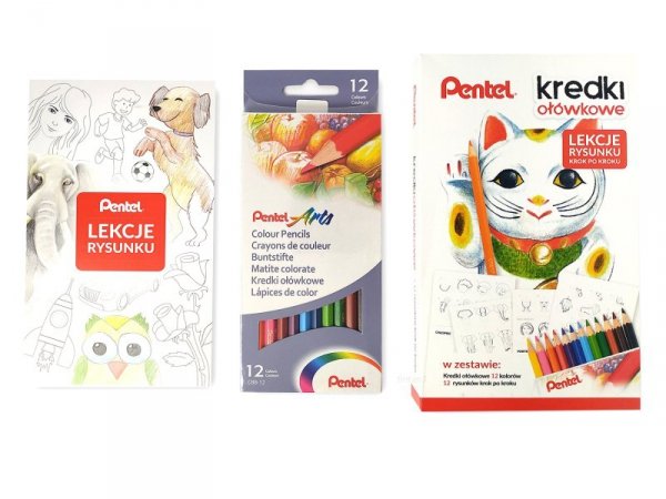 Kredki ołówkowe PENTEL 12 kolorów CB8-12