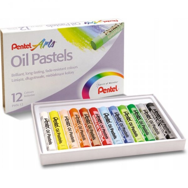 Kredki pastele olejne PENTEL 12kolorów PHN12