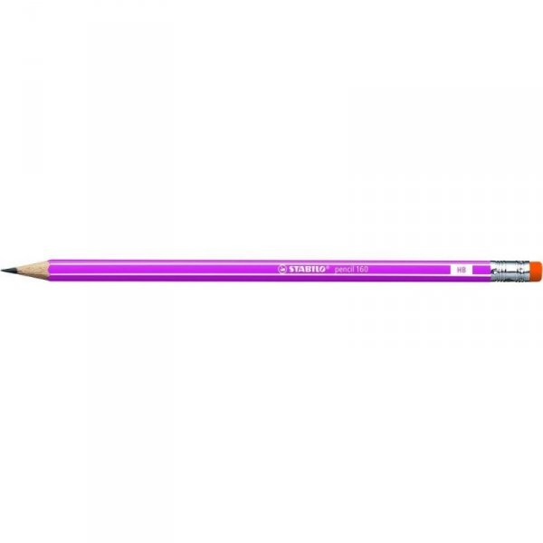 Ołówek STABILO 160 z gumką HB pink 2160/01-HB