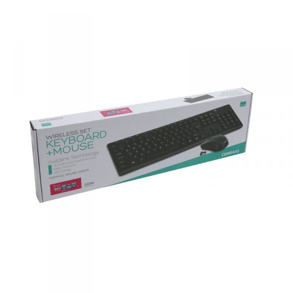 Klawiatura + mysz bezprzewodowa czarna 2,4GHz OMEGA M-MEDIA (43743)