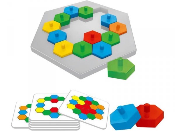 Edukacyjna Gra Logiczna Na Refleks Karty, Układanka &quot;Puzzle Chessboard&quot; Klocki + 30 kart