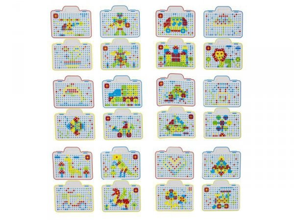 Edukacyjna Układanka,Puzzle,Klocki Kreatywna Mozaika, Wkrętarka 151 El Zestaw Konstrukcyjny