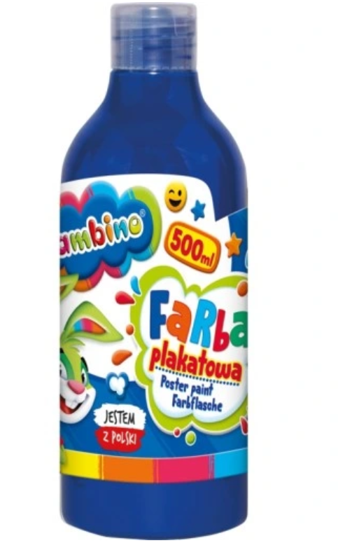 Farba plakatowa w butelce BAMBINO 500 ml niebieska