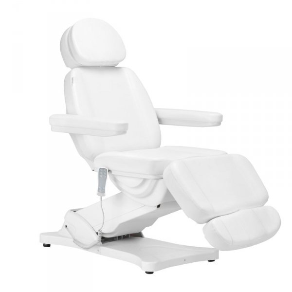 Elektryczny fotel kosmetyczny SILLON CLASSIC 3 silniki z podgrzewaniem second edition biały