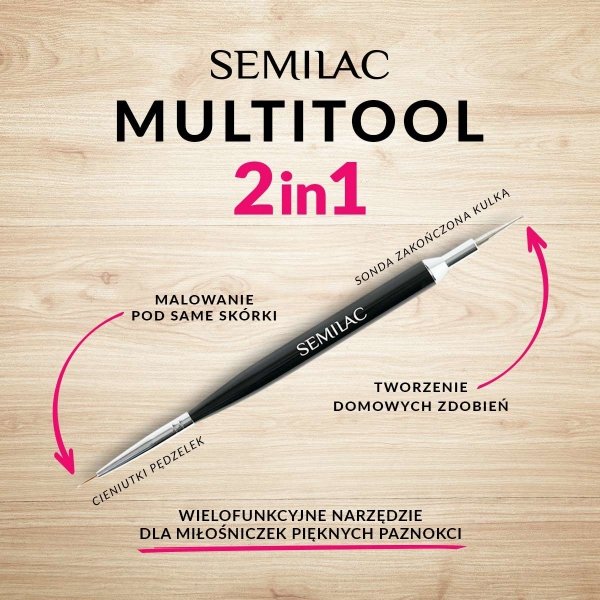 Semilac Pędzelek do hybrydy Semilac Multitool 2in1