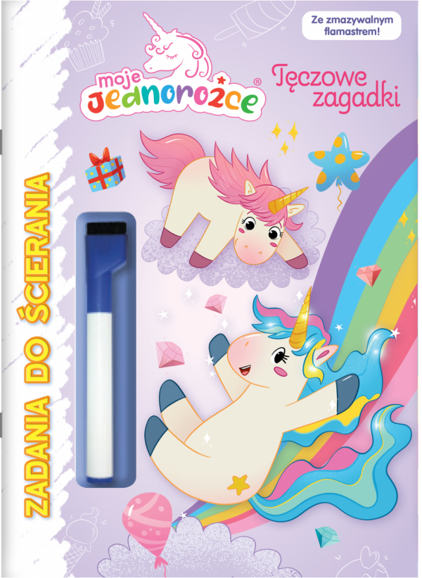 Moje Jednorożce Zadania do ścierania 2 Tęczowe zagadki
