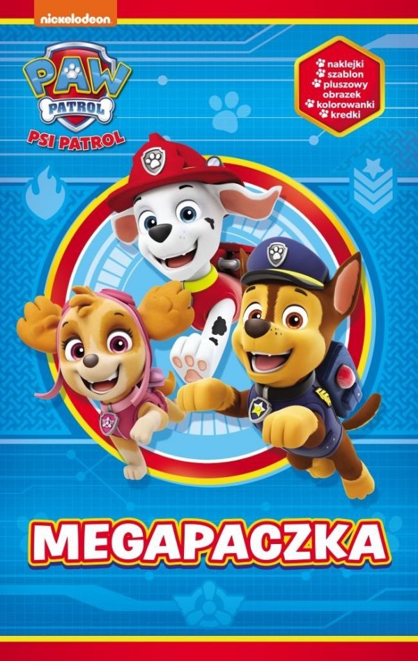 Psi Patrol Megapaczka 3 (szablon + kolorowanki + naklejki + 5 kredek)