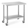Stół ze stali nierdzewnej na kółkach - 60 x 90 cm - 145 kg ROYAL CATERING 10012816 RCAT-90/60-W