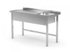 Stół ze zlewem bez półki - komora po prawej stronie 1600 x 600 x 850 mm POLGAST 211166-P 211166-P