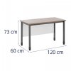 Biurko biurowe proste na metalowych nogach - 120 x 60 cm FROMM STARCK 10260317 STAR_DESK_33