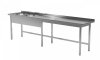 Stół z dwoma zlewami bez półki - komory po lewej stronie 2200 x 600 x 850 mm POLGAST 221226-6-L 221226-6-L