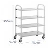 Wózek kelnerski - 4 półki - 89 x 49,5 x 3 cm - 108 kg ROYAL CATERING 10012735 RCSW-112