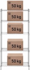 Regał metalowy - druciany - 350 x 900 x 1800 mm - szary ROYAL CATERING 10011224 RCMR-1800P25 