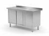 Stół przyścienny z szafką i drzwiami suwanymi - drzwi na zawiasach po prawej stronie 1300 x 700 x 850 mm POLGAST 134137-P 134137-P