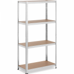 Regał magazynowy - 80 x 40 x 160 cm - 4 x 80 kg - szary MSW 10061978 MSW-STSH-25