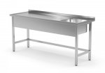Stół ze zlewem wzmocniony bez półki - komora po prawej stronie 1400 x 600 x 850 mm POLGAST 210146-P 210146-P