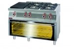 Kuchnia gazowa z płytą grzewczą z piekarnikiem elektrycznym moduł 3xGN 1/1 1200x700x900 mm KROMET 700.KG-4/I-400/PE-3 700.KG-4/I-400/PE-3