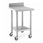 Stół ze stali nierdzewnej na kółkach - 60 x 60 cm - 120 kg ROYAL CATERING 10012813 RCAT-60/60-WS