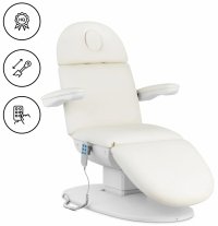 Fotel kosmetyczny - elektryczny - 3 silniki - 300 W - 196 x 58 x 56 - 76 cm - 150 kg - biały Physa 10040733 PHYSA TERAMO 