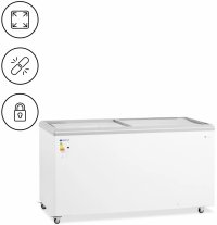 Zamrażarka skrzyniowa - 450 l - przeszklone drzwi - zamykana - Royal Catering 10013218 RCFGDF-450 