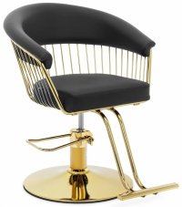 Fotel fryzjerski z podnóżkiem - 44 - 54 cm - 200 kg - czarny, złoty Physa 10040625 PHYSA LYME BLACK 