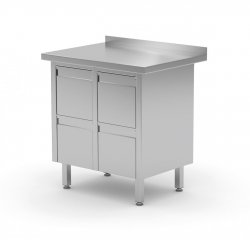 Stół przyścienny z czterema szufladami 830 x 700 x 850 mm POLGAST 121087-4 121087-4