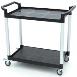 Stal nierdzewna Wózek do Serwowania - 2 Plastikowe Półki - 103 x 50,5 cm Maxima 09507004 8720783972470