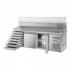Stół chłodniczy - 203 x 80 cm - nadstawa chłodnicza ROYAL CATERING 10010928 RCKT-202/80-9