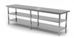 Stół centralny z dwiema półkami 2300 x 800 x 850 mm POLGAST 112238/2-6 112238/2-6