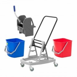 Wózek do sprzątania z wyżymaczką - 2 wiadra - 2 x 17 l ULSONIX 10050405 UNICLEAN TWO34