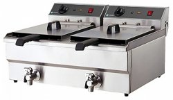 Frytownica Podwójna z Kranem 8kW 2x10L Frytkownica Elektryczna HKN-FT1010N