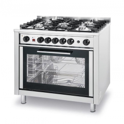 Kuchnia gazowa 5-palnikowa Kitchen Line z konwekcyjnym piekarnikiem elektrycznym i grillem HENDI 225707 225707