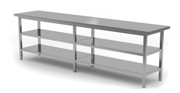 Stół centralny z dwiema półkami 2200 x 700 x 850 mm POLGAST 112227/2-6 112227/2-6