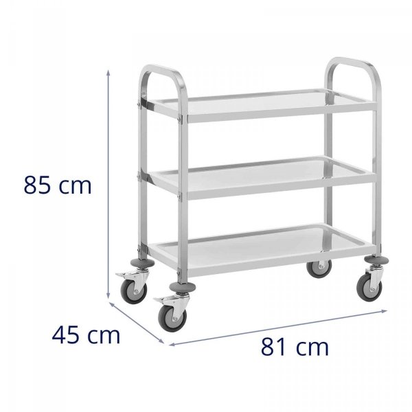 Wózek kelnerski - 3 półki - 69 x 34 x 3 cm - 81 kg ROYAL CATERING 10012734 RCSW-111