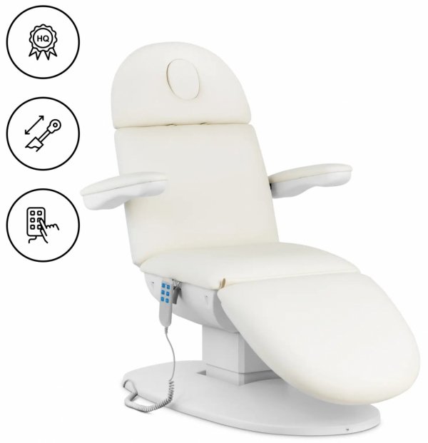 Fotel kosmetyczny - elektryczny - 3 silniki - 300 W - 196 x 58 x 56 - 76 cm - 150 kg - biały Physa 10040733 PHYSA TERAMO