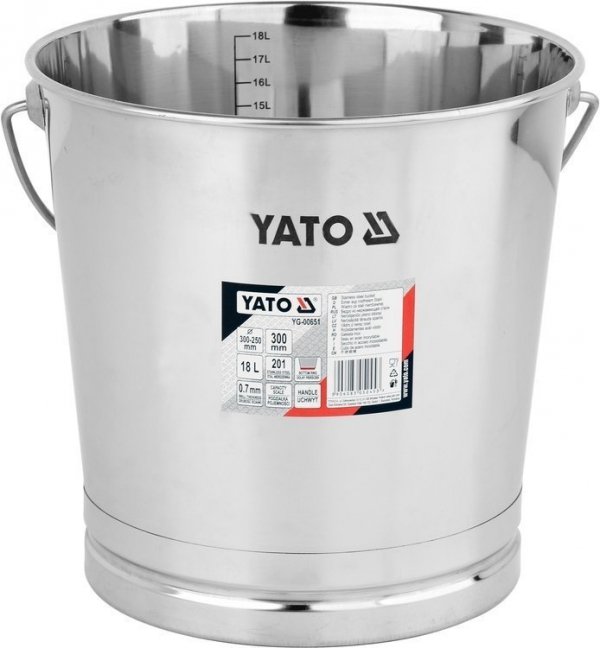 WIADRO ZE STALI NIERDZEWNEJ O POJEMNOŚCI 18L YATO YG-00651 YG-00651