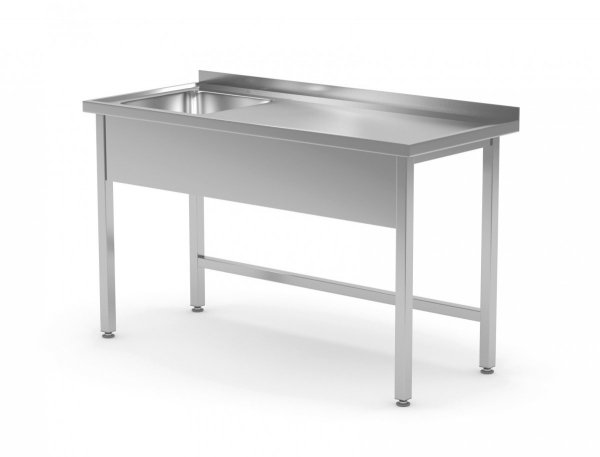 Stół ze zlewem bez półki - komora po lewej stronie 900 x 700 x 850 mm POLGAST 211097-L 211097-L
