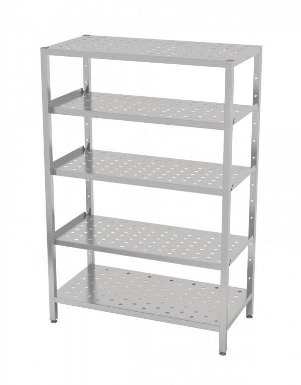 Regał magazynowy, 5 półek perforowanych 1300 x 400 x 1800 mm POLGAST 345134 345134