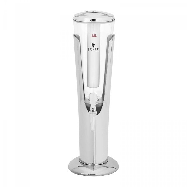 Dyspenser do soków - 3 l - system chłodzenia - na szklanki do 198 mm - z oświetleniem LED ROYAL CATERING 10012739 RCSD-4