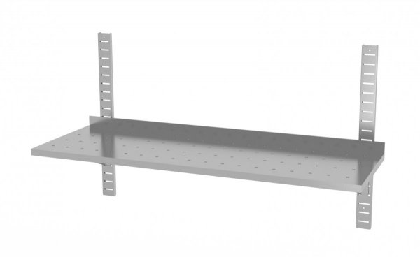 Półka wisząca przestawna pojedyncza, perforowana z dwiema konsolami 1200 x 400 x 600 mm POLGAST 381124-PERF 381124-PERF