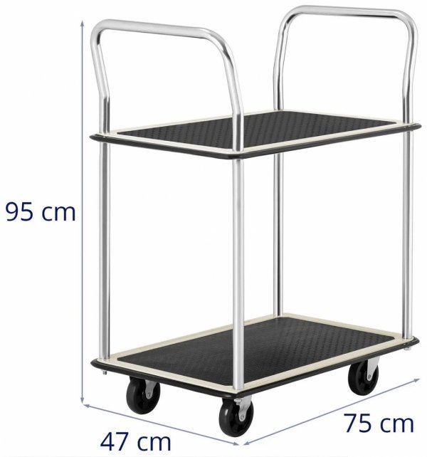 Wózek półkowy - do 120 kg - 2 półki MSW 10061352 MSW-PW-120