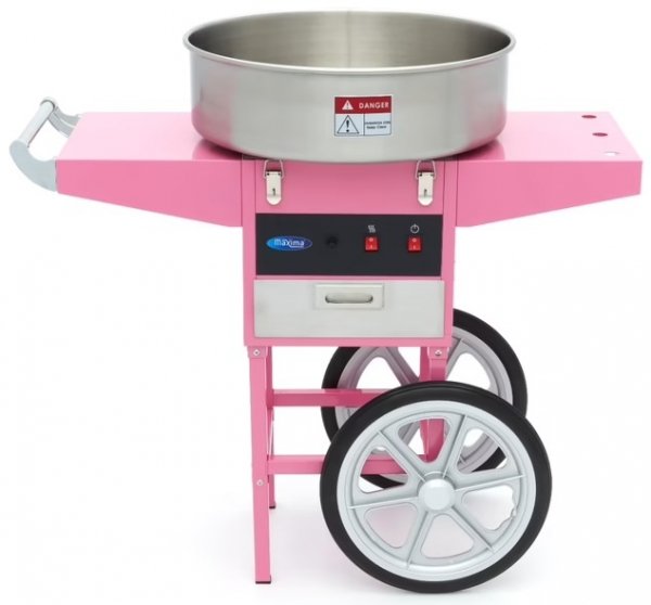 Maszyna do Waty Cukrowej z wózkiem Misa 52cm Różowa MAXIMA 09506002 8720783966202