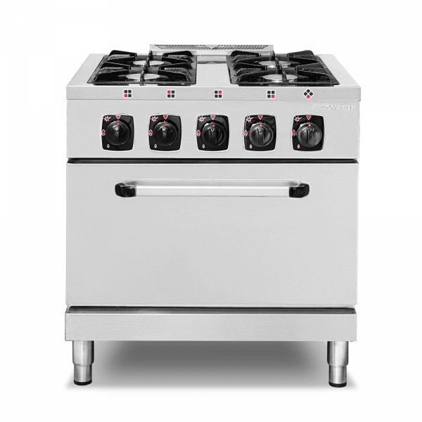 Kuchnia gazowa z piekarnikiem gazowym | 4-palnikowa | 28 kW | 800x700x850 mm