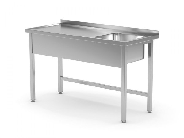 Stół ze zlewem bez półki - komora po prawej stronie 1600 x 600 x 850 mm POLGAST 211166-P 211166-P