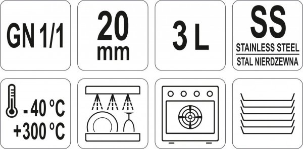 POJEMNIK PERFOROWANY GN 1/1 20 YATO YG-00340 YG-00340