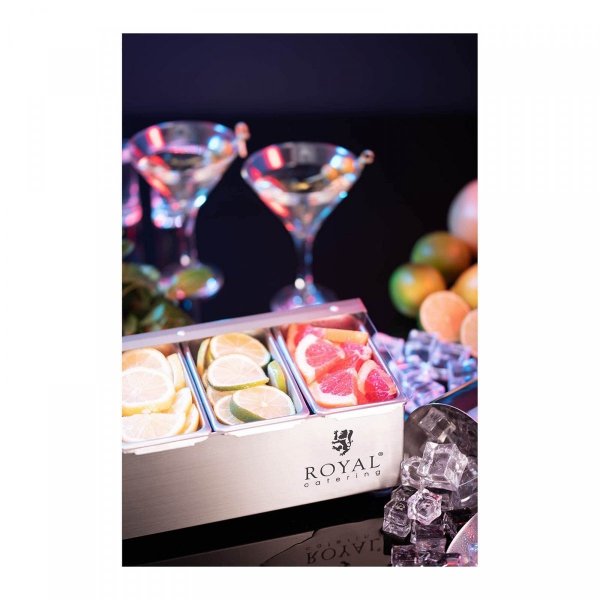 Pojemnik barmański na dodatki do drinków - stal nierdzewna - 6 x 0,4 l ROYAL CATERING 10012793 RCCBSP 6