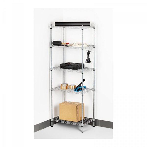 REGAŁ PÓŁKOWY Z DRUTU 350x550x1500 mm - szary ROYAL CATERING 10011227 RCMR-1800P19